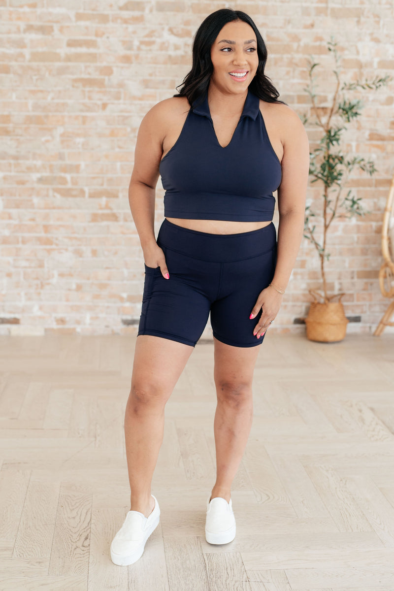 Getting Active Biker Shorts in Navy - Kayes Boutique