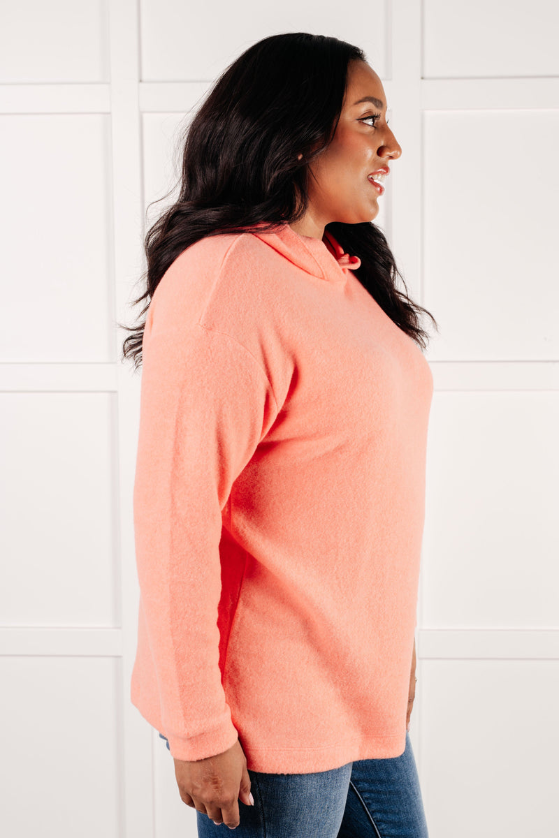 Basically My Favorite Hooded Pullover in Coral