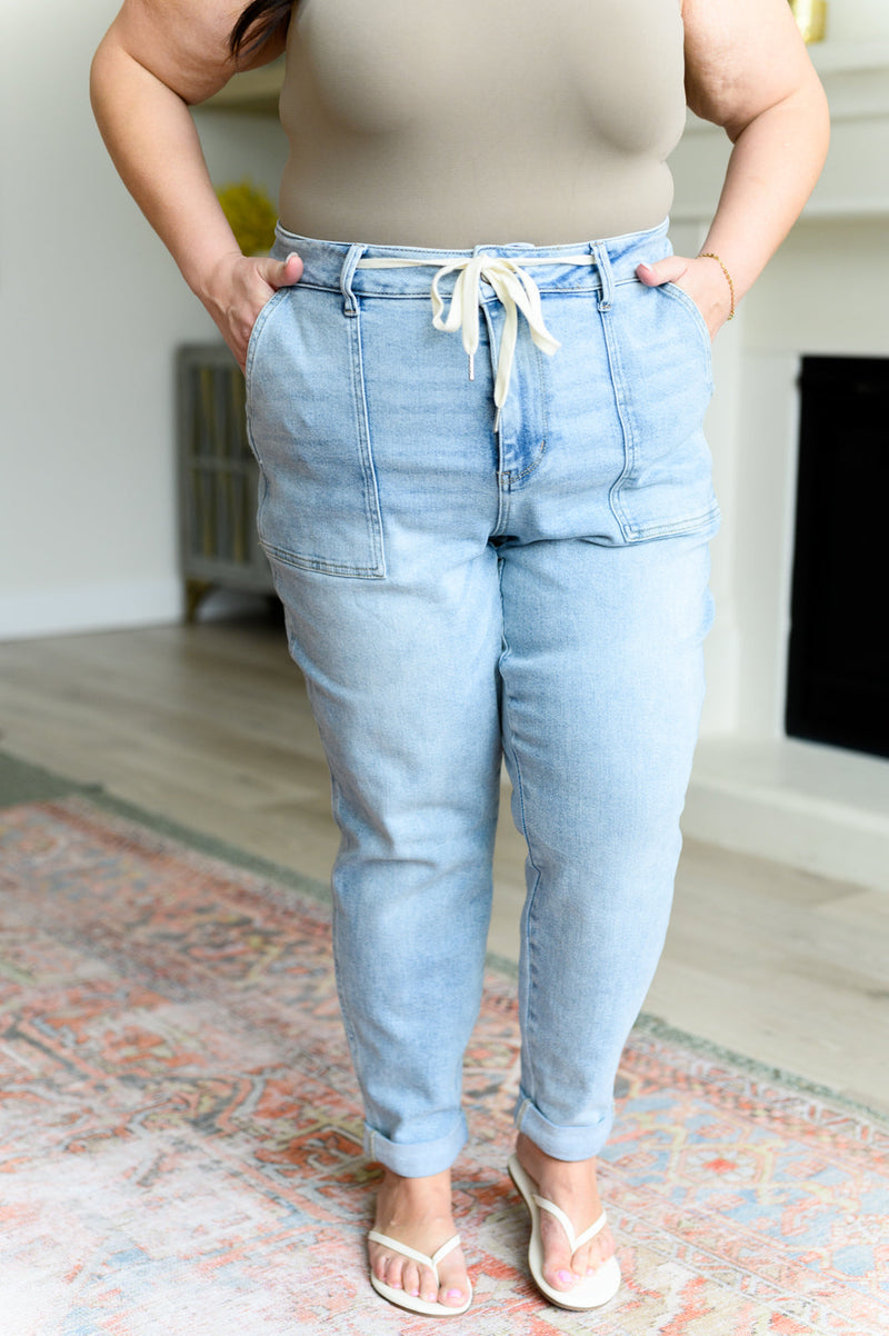 Cooper High Rise Vintage Denim Jogger - Kayes Boutique