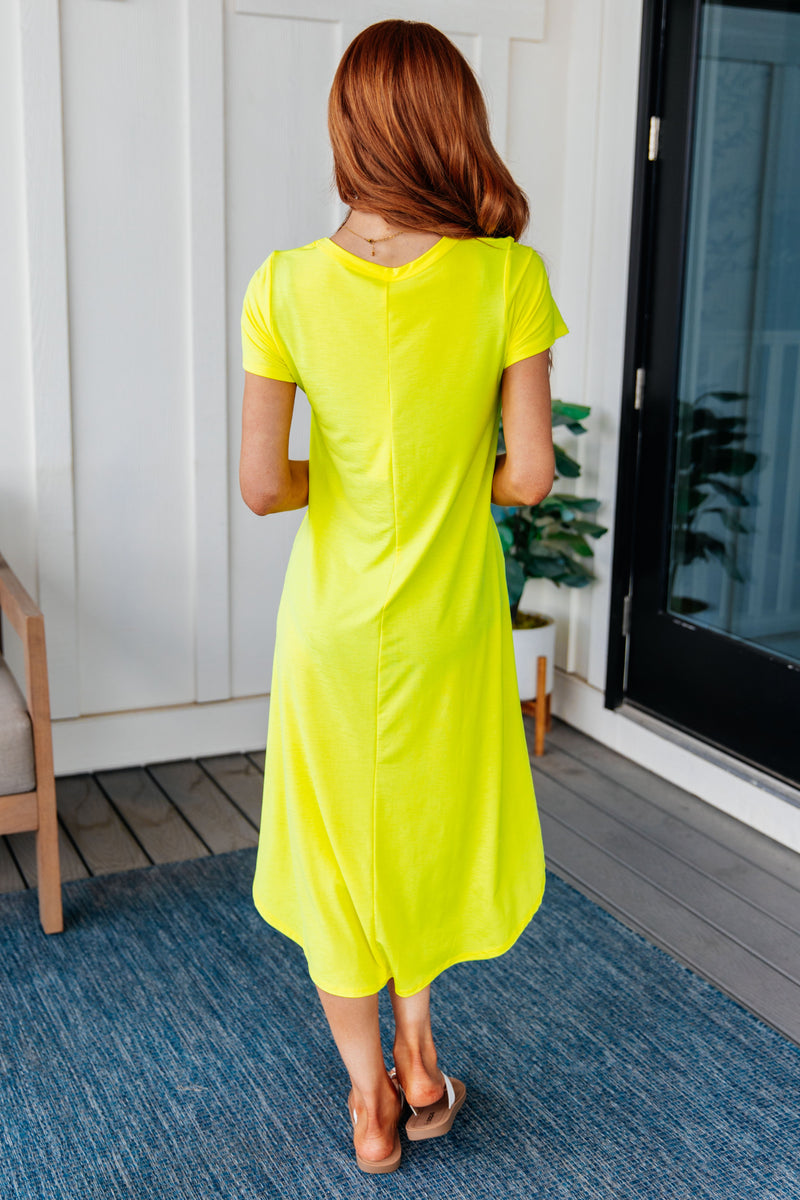 Dolman Sleeve Maxi Dress in Neon Yellow - Kayes Boutique