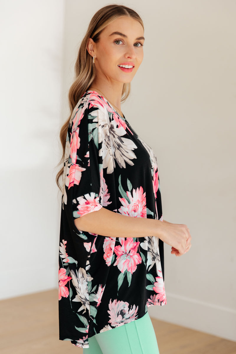 Essential Blouse in Black Floral - Kayes Boutique
