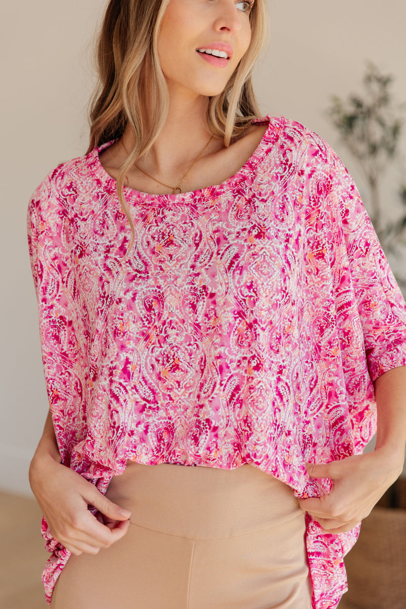 Essential Blouse in Fuchsia and White Paisley - Kayes Boutique