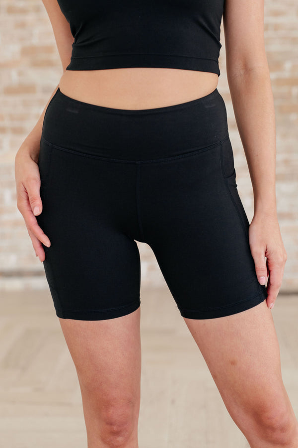 Getting Active Biker Shorts in Black - Kayes Boutique