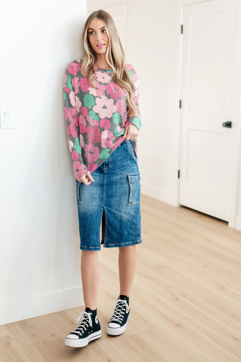 Kaye's boutique Always Be There Cargo Denim Skirt