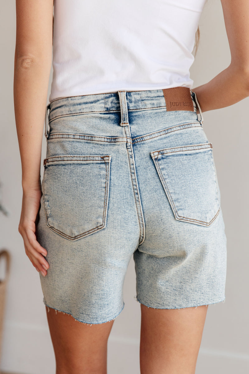 Cindy High Rise Mineral Wash Distressed Boyfriend Shorts - Kayes Boutique