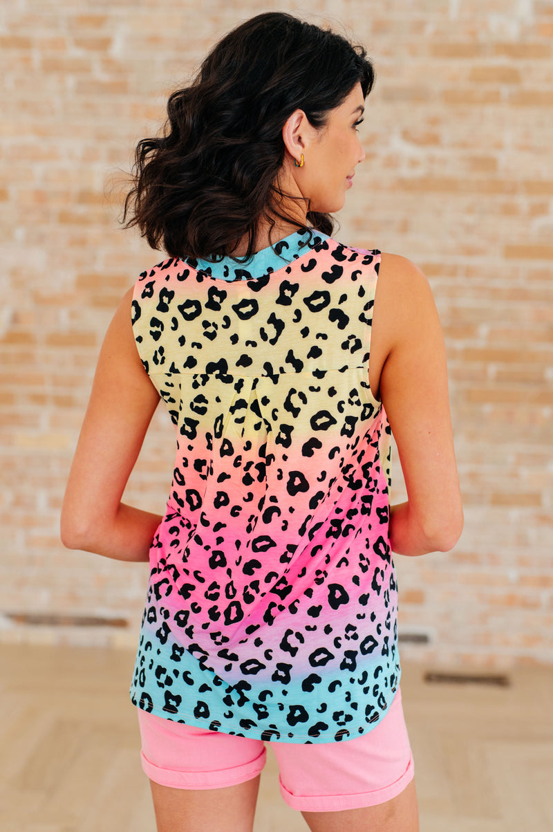 Lizzy Tank Top in Rainbow Leopard - Kayes Boutique