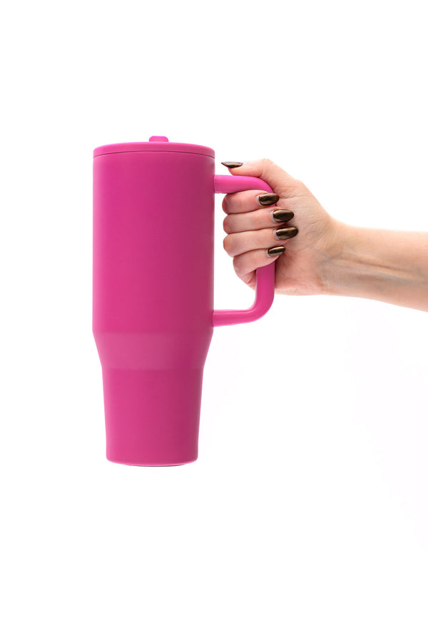 No Spill 40oz Tumbler in Hot Pink