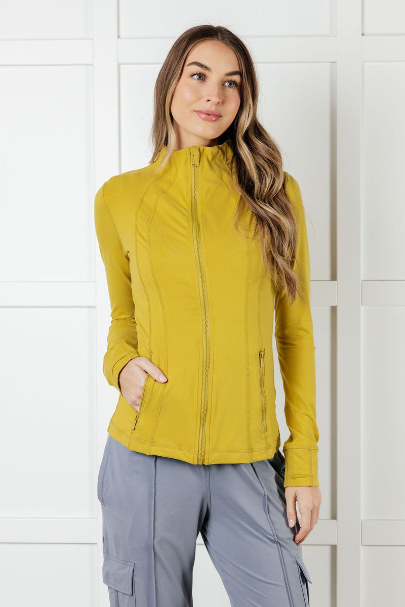 Staying Swift Activewear Jacket in Yellow Pear