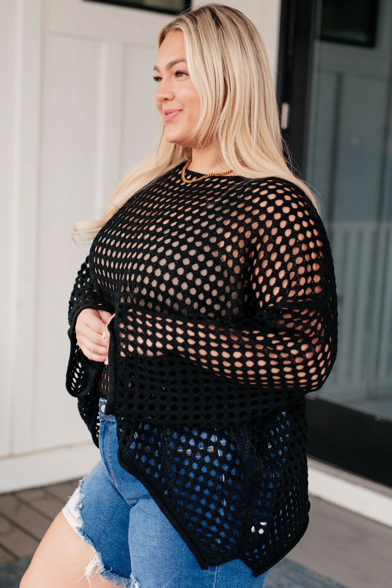 Ask Anyway Fishnet Sweater - Kayes Boutique