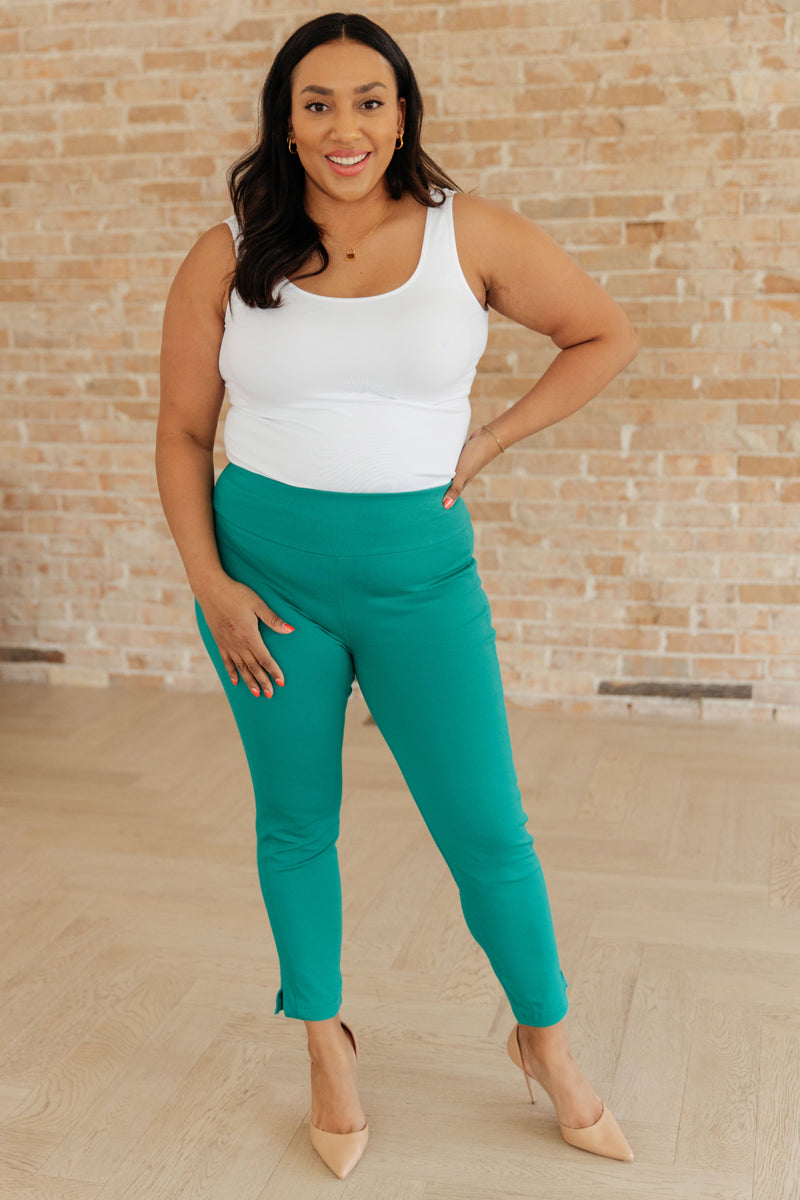 Magic Ankle Crop Skinny Pants in Kelly Green - Kayes Boutique