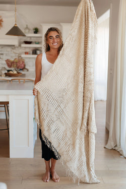 Graham Blanket Single Cuddle Size in Beige - Kayes Boutique