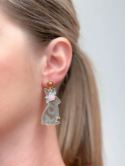 PREORDER: Chocolate Easter Bunny Post Dangle Earrings - Kayes Boutique