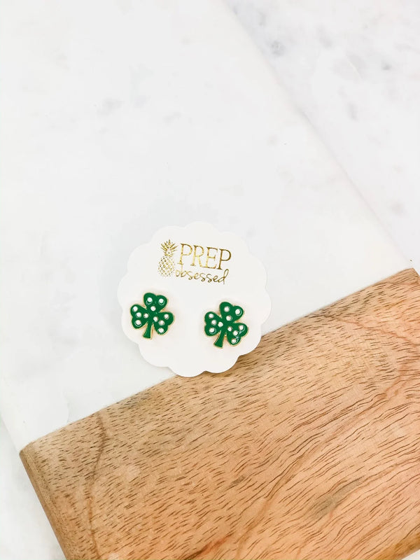 PREORDER: Clover Signature Enamel Studs Earrings - Kayes Boutique