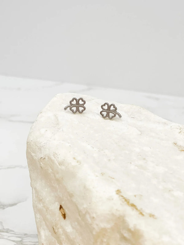 PREORDER: Open Heart Clover Stud Earrings - Kayes Boutique