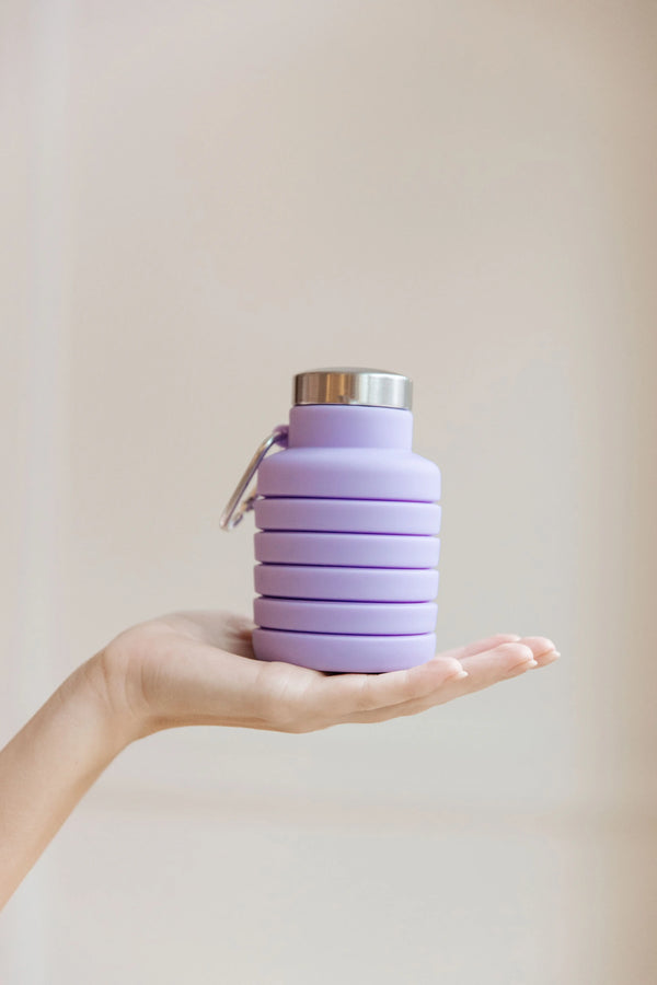 Collapsing Silicone Water Bottle in Purple - Kayes Boutique