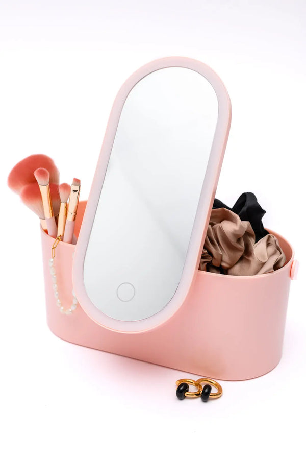 Portable Beauty Storage With LED Mirror - Kayes Boutique