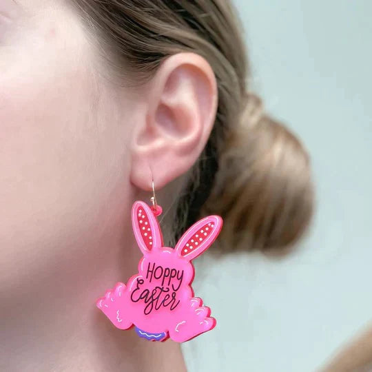 PREORDER: Hoppy Easter Bunny Dangle Earrings - Kayes Boutique