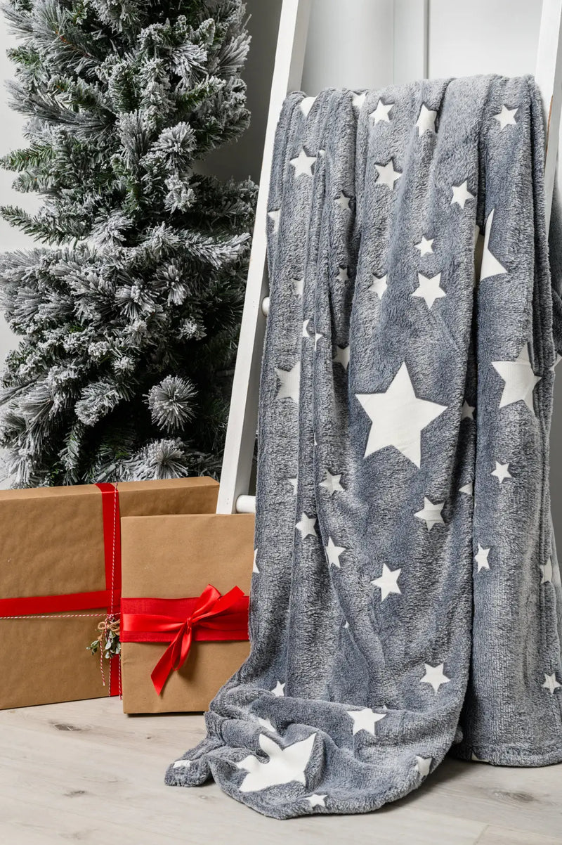 Glow in the Dark Blanket in Gray Star - Kayes Boutique