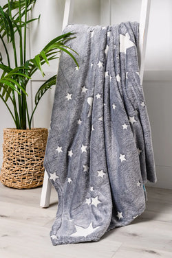 Glow in the Dark Blanket in Gray Star - Kayes Boutique