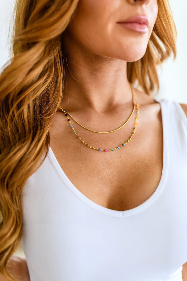 Golden Kaleidoscope Layered Necklace - Kayes Boutique