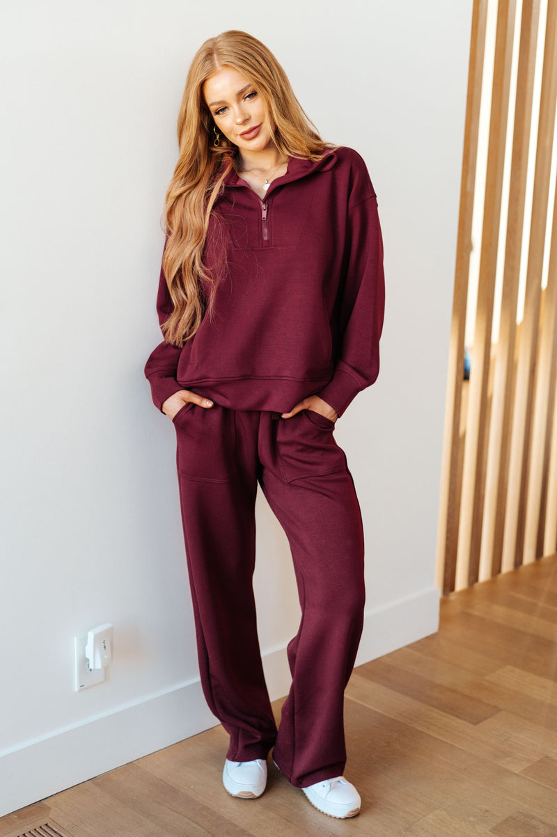 Handle That Straight Leg Pants in Wine - Kayes Boutique