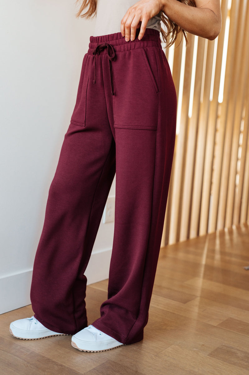 Handle That Straight Leg Pants in Wine - Kayes Boutique