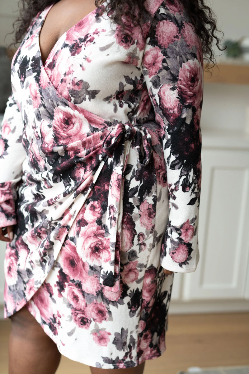 Honey Do I Ever Faux Wrap Dress in White Floral - Kayes Boutique