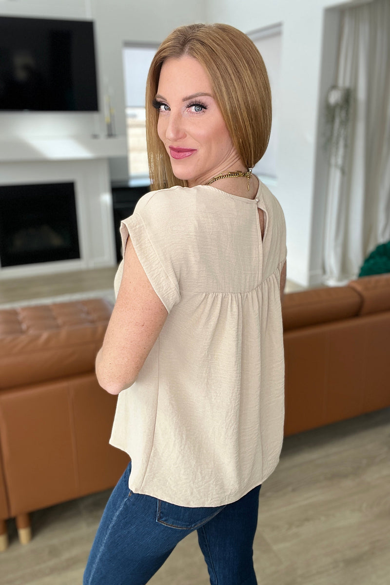 Airflow Babydoll Top in Taupe - Kayes Boutique