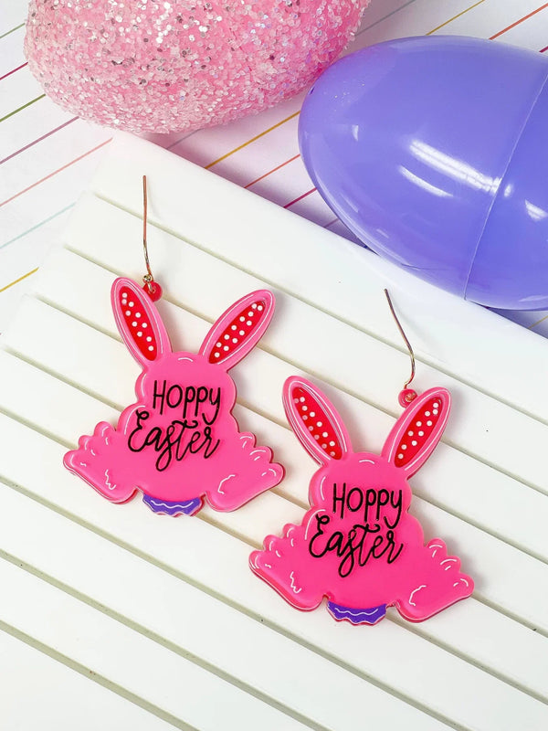 PREORDER: Hoppy Easter Bunny Dangle Earrings - Kayes Boutique