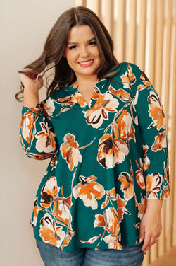 I Think Different Top in Teal Floral - Kayes Boutique