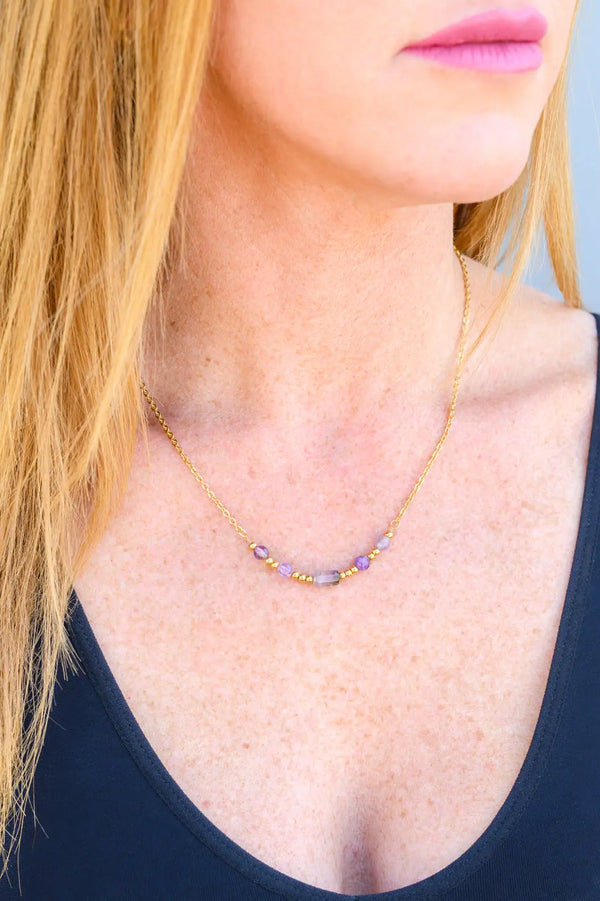 Lavender Moments Beaded Necklace - Kayes Boutique