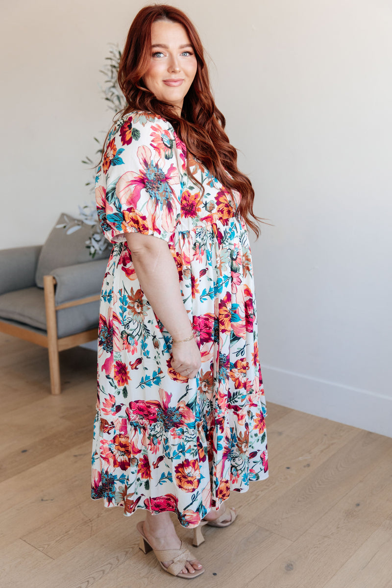 Let Me Frolic Balloon Sleeve Floral Dress - Kayes Boutique