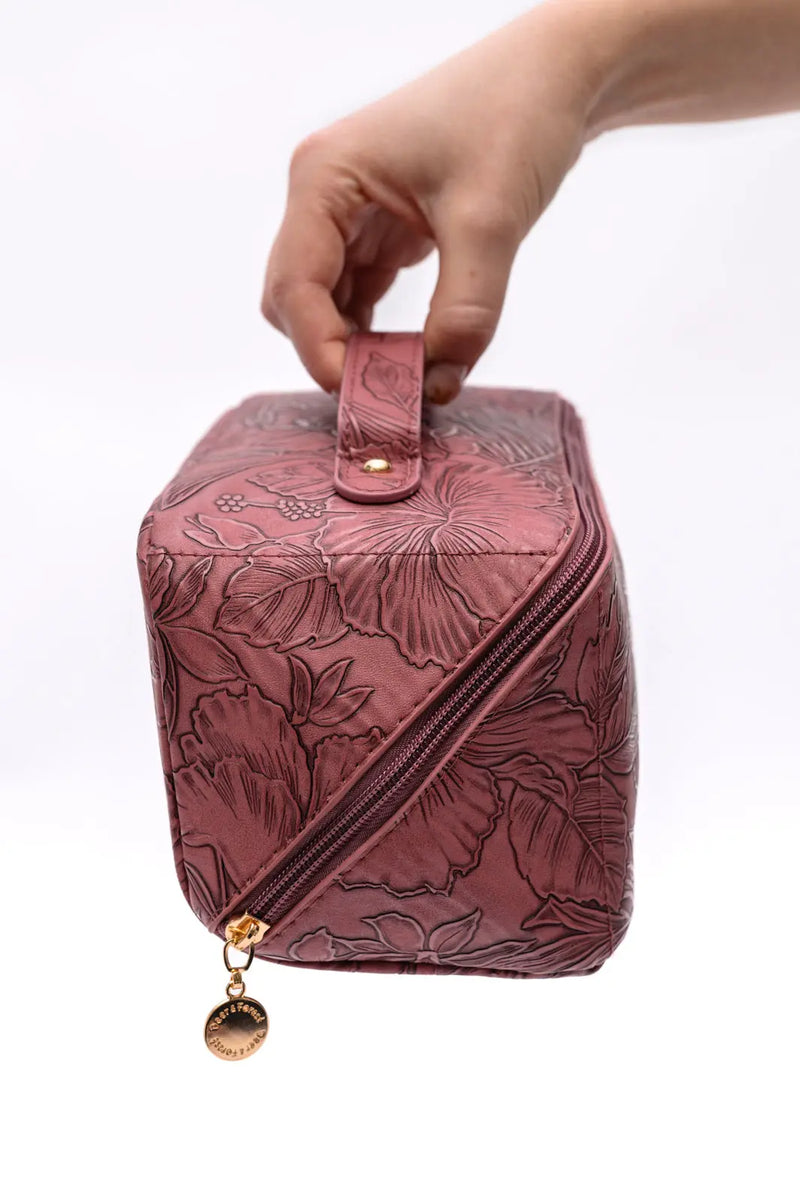 Life In Luxury Large Capacity Cosmetic Bag in Merlot - Kayes Boutique