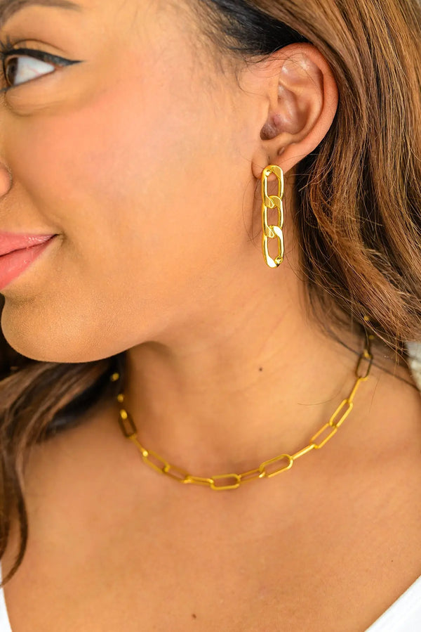 Linked Up Paperclip Earrings - Kayes Boutique