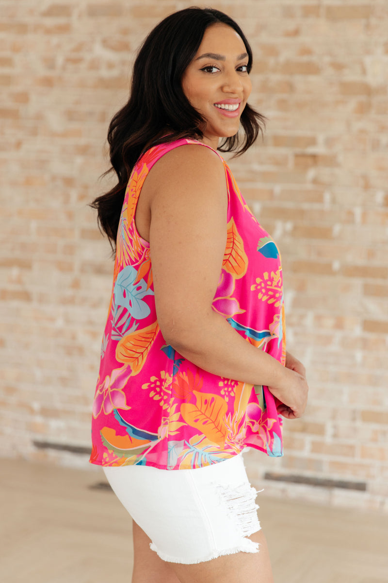 Love Me Like You Do Floral Sleeveless Blouse - Kayes Boutique
