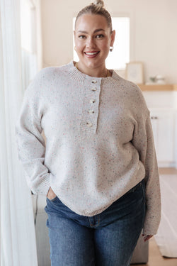 Kaye's boutique Never Give Up Henley Sweater