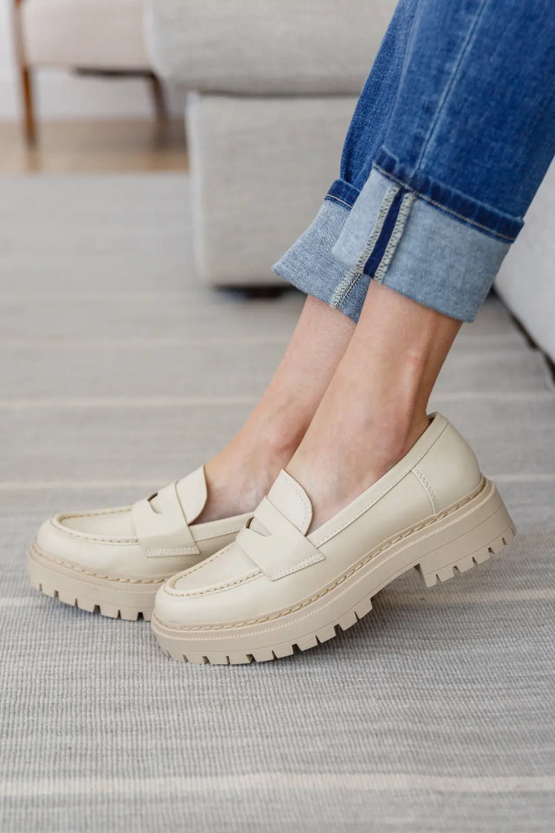 Penny For Your Thoughts Loafers in Bone - Kayes Boutique