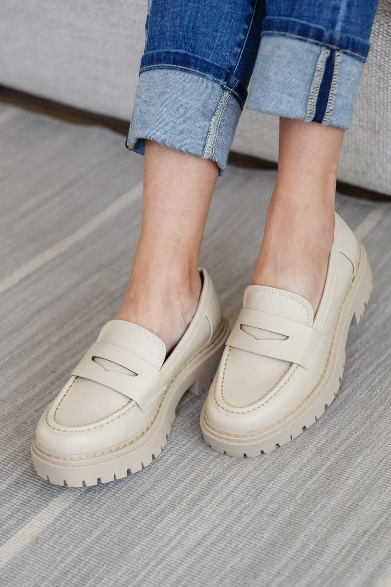 Penny For Your Thoughts Loafers in Bone - Kayes Boutique