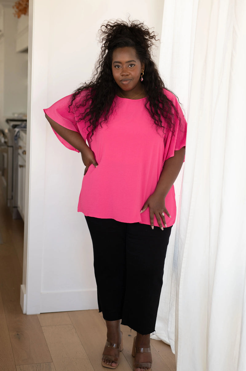 Pink and Perfect Ruffle Sleeve Top - Kayes Boutique