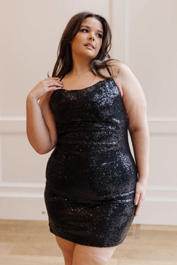 Kaye's boutique Shining in Sequins Dress in Black