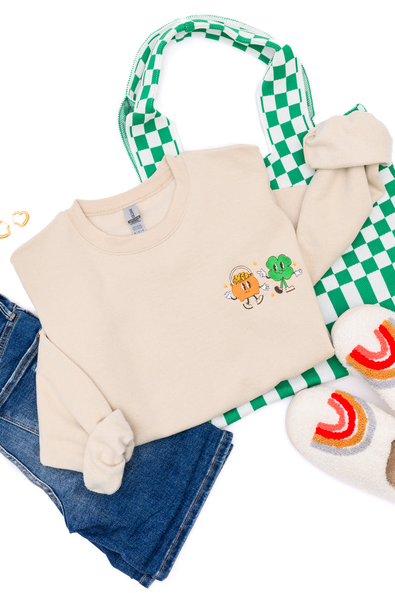 PREORDER: Pot of Gold Embroidered Sweatshirt - Kayes Boutique
