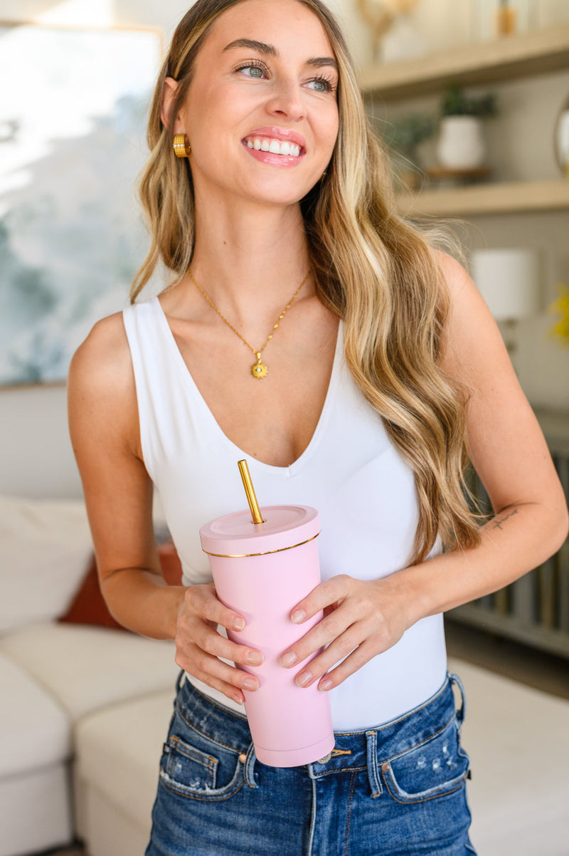 Total Eclipse Tumbler In Baby Pink - Kayes Boutique