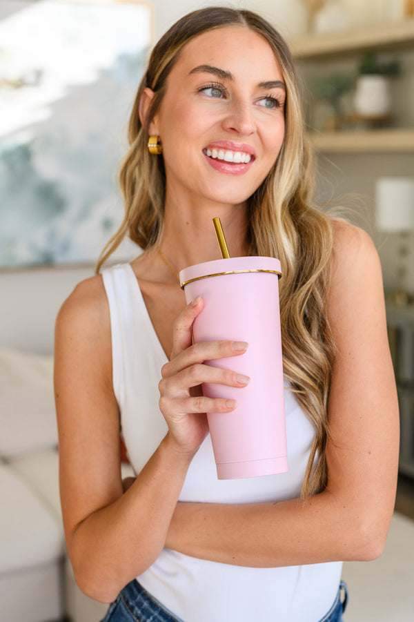 Total Eclipse Tumbler In Baby Pink - Kayes Boutique
